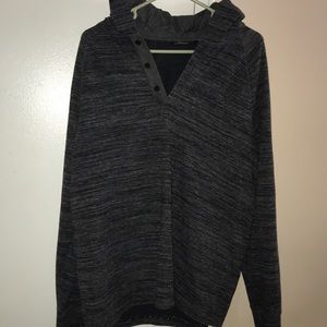 Grey long sleeve with buttons hooded sweater